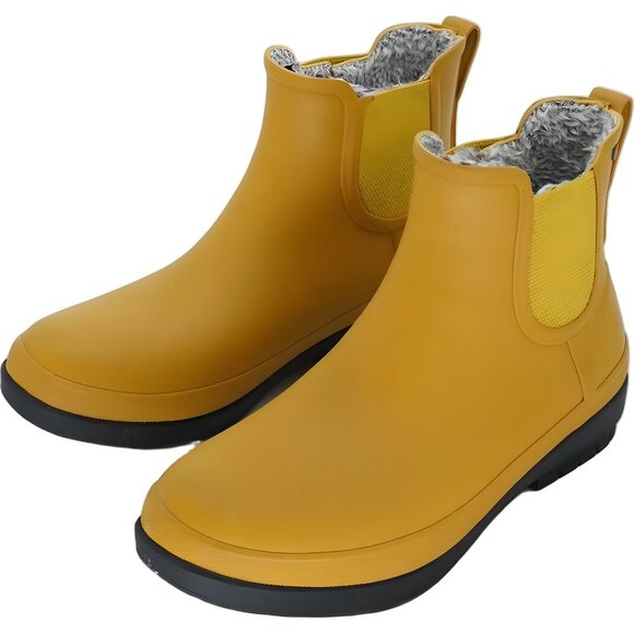 BOGS Women's Waterproof Slip-On Plush Winter Boots Saffron Yellow 8 US - Picture 2 of 6